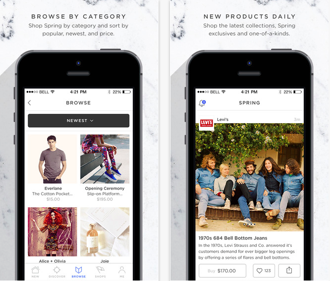 Online shopping fashion app