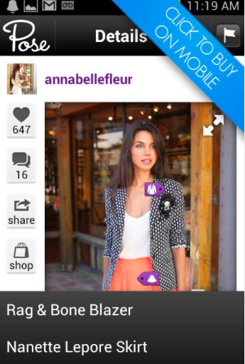 Online shopping app fashion Pose