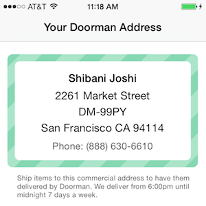 Doorman gives you a special address for your packages
