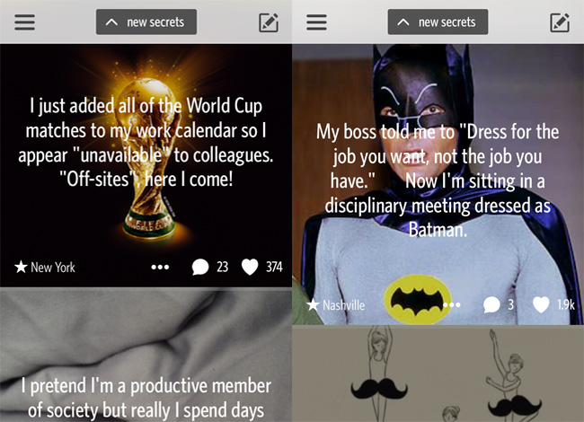 Secret lets you privately express your innermost thoughts and read those of your friends