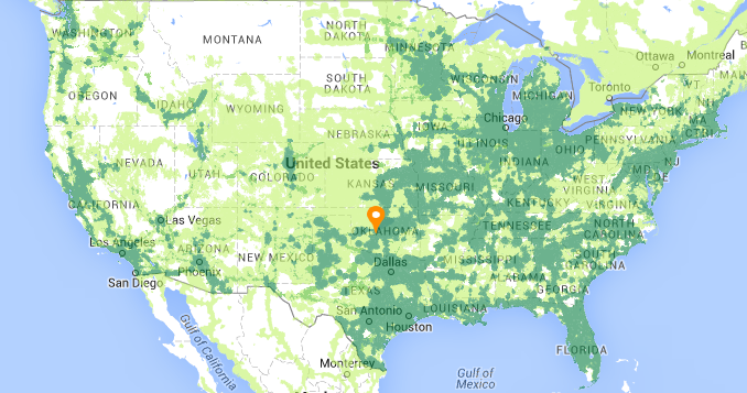 Google Project Fi coverage map